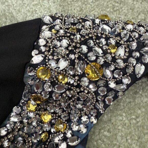 Bebe Addiction Galaxy Rhinestone Trim Mini Dress XXS BNWT - Picture 6 of 8